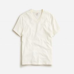 Sueded cotton V-neck T-shirt