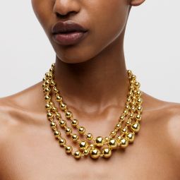 Layered metallic-bead necklace