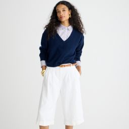 Cashmere relaxed cropped V-neck sweater