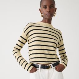 Cropped bouclu0026eacute; Rollnecku0026trade; sweater in stripe