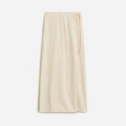Side-tie beach skirt in airy gauze