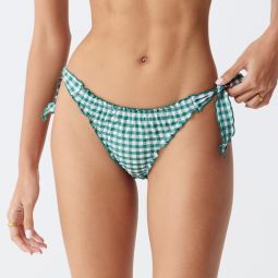 Scrunchie string hipster bikini bottom in gingham