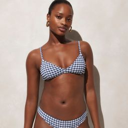 French bikini top in gingham