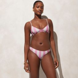 Surf hipster bikini bottom in pink stripe