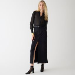 Denim maxi skirt in washed black