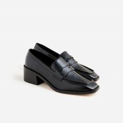 Addison stacked-heel loafers in leather