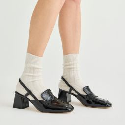 Layne slingback loafer heels in crinkle leather