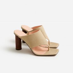 Rounded-heel thong sandals in leather