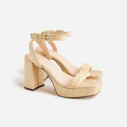 Ankle-strap platform heels in suede
