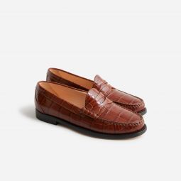 Winona penny loafers in croc-embossed leather