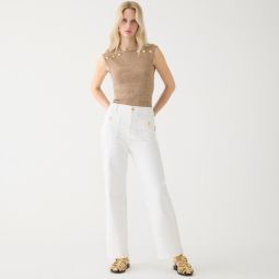Sailor slim wide-leg jean in white