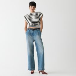 Wide-leg essential jean in white