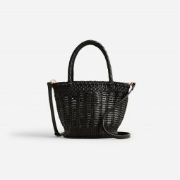 Small open-weave bag in leather
