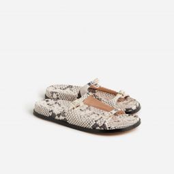 Colbie buckle sandals in snake-embossed leather
