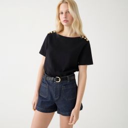 Mariner cloth short-sleeve T-shirt with buttons