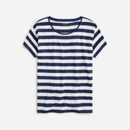 Relaxed linen T-shirt in stripe