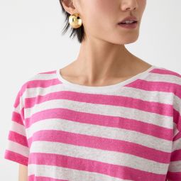 Relaxed linen T-shirt in stripe