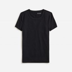 Stretch linen-blend crewneck T-shirt