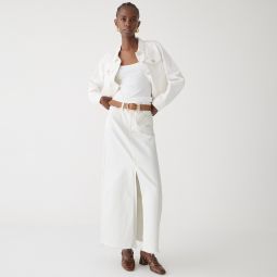 Denim maxi skirt in white