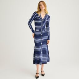 Button-up sweater-dress in stripe