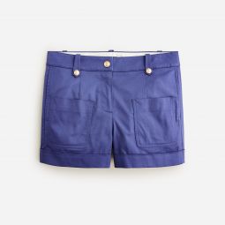 Patch-pocket suit short in lightweight chino