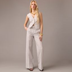 Collection Carolina flare pant in Italian linen blend with Lurexu0026reg; metallic threads
