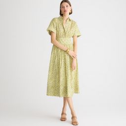 Fitted-waist shirtdress in Libertyu0026reg; Elizas Yellow fabric
