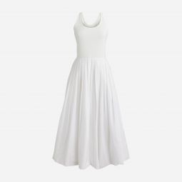 Fitted tank dress with poplin bubble skirt