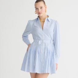 Fit-and-flare shirtdress in lightweight oxford