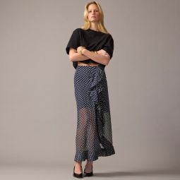 Collection chiffon ruffle skirt in dot