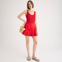 Button-up mini skirt in linen