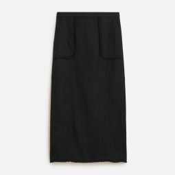 Pencil midi skirt in heavyweight linen