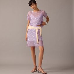 Collection layered sequin slip skirt