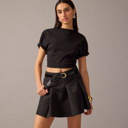 Pleated mini skirt in taffeta