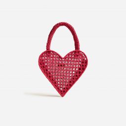 Small heart straw bag