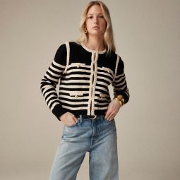 Odette sweater lady jacket in striped bouclu0026eacute;