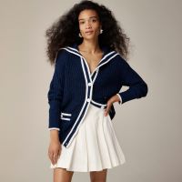 Textured sailor cardigan sweater