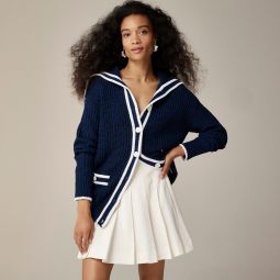 Textured sailor cardigan sweater