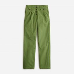 Pleated button-front pant in chino