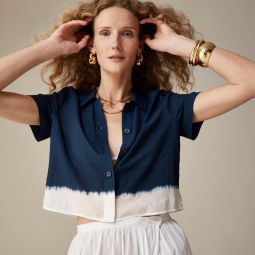 Dip-dyed gamine shirt in cotton voile