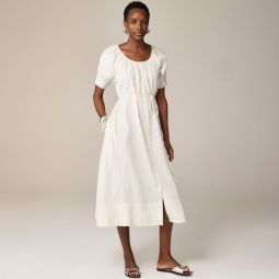 Button-up midi dress in linen