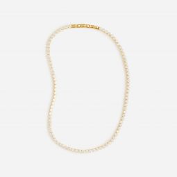 Round cubic zirconia bezel-set tennis necklace