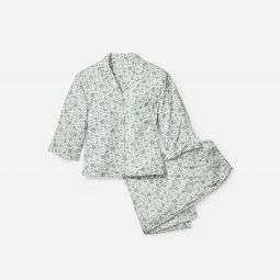 Petite Plume womens luxe Pima cotton wide-leg pajama set