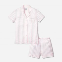 Petite Plumeu0026trade; womenu0026apos;s luxe Pima cotton short set in stripe