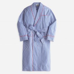 Sleepy Jones mens Glenn robe in blue and white stripe