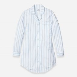 Petite Plumeu0026trade; womens nightshirt in luxe Pima cotton stripe