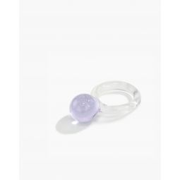 Jane DArensbourg Orb Lilac and Clear Glass Ring