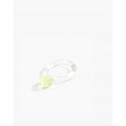 Jane DArensbourg Dot Lime and Clear Glass Ring