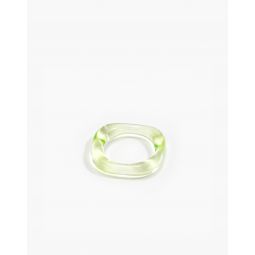 Jane DArensbourg Lime Organic Band Glass Ring