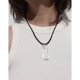 Jane DArensbourg Clear Oval Pendant Cord Necklace
